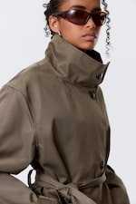 Gris cendré - Trench court oversize à col cheminée - 1