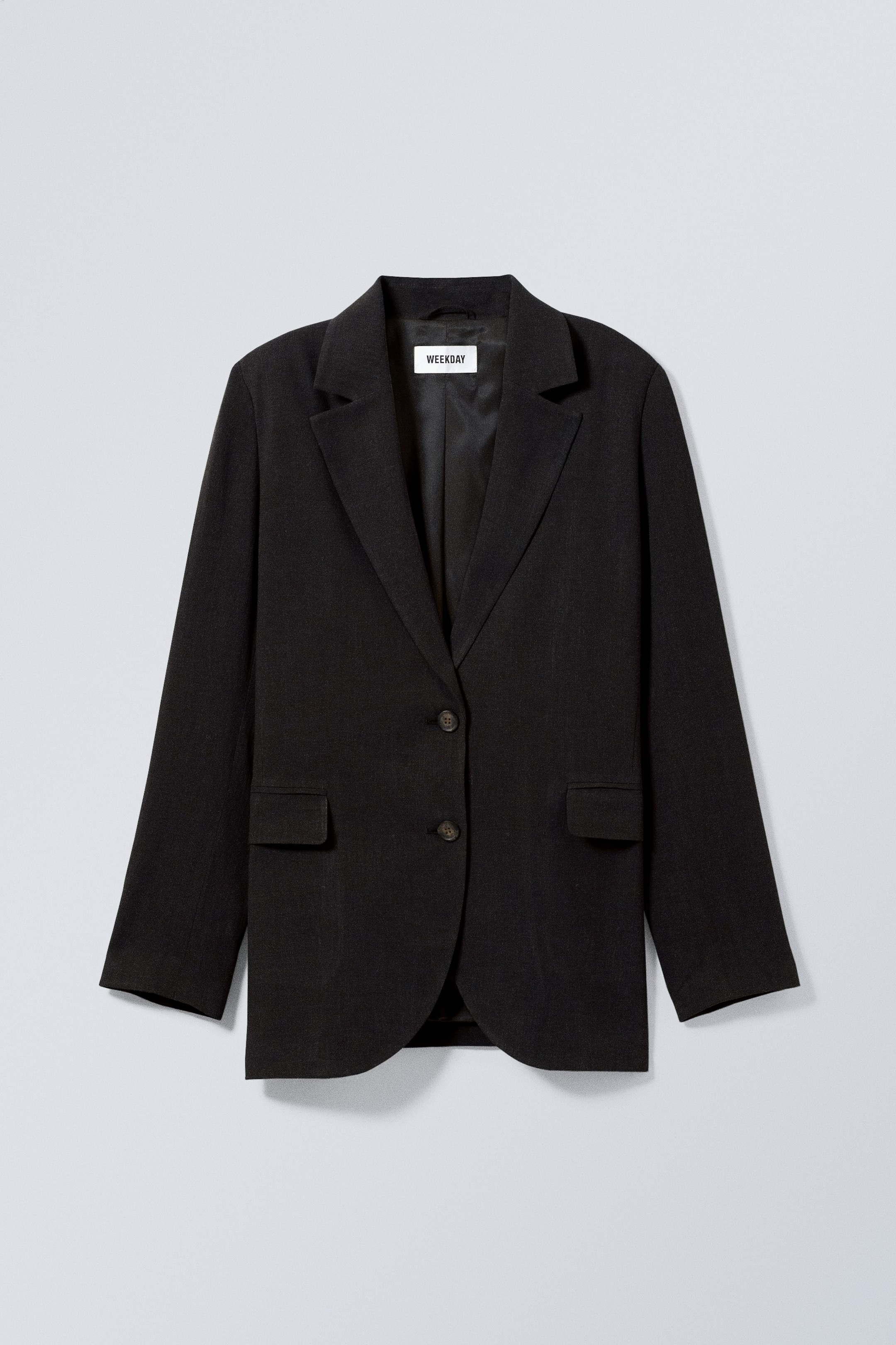 Zwart - Blazer Isa in een linnenmix - 0