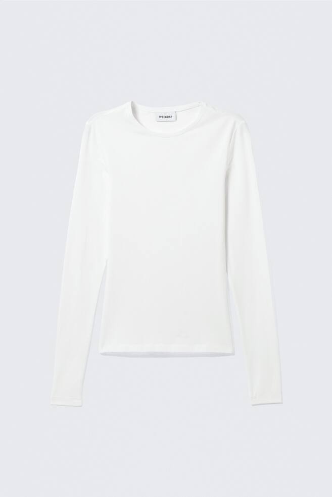 Maglia a maniche lunghe con vestibilità slim - White/Nero/Marrone scuro - 1