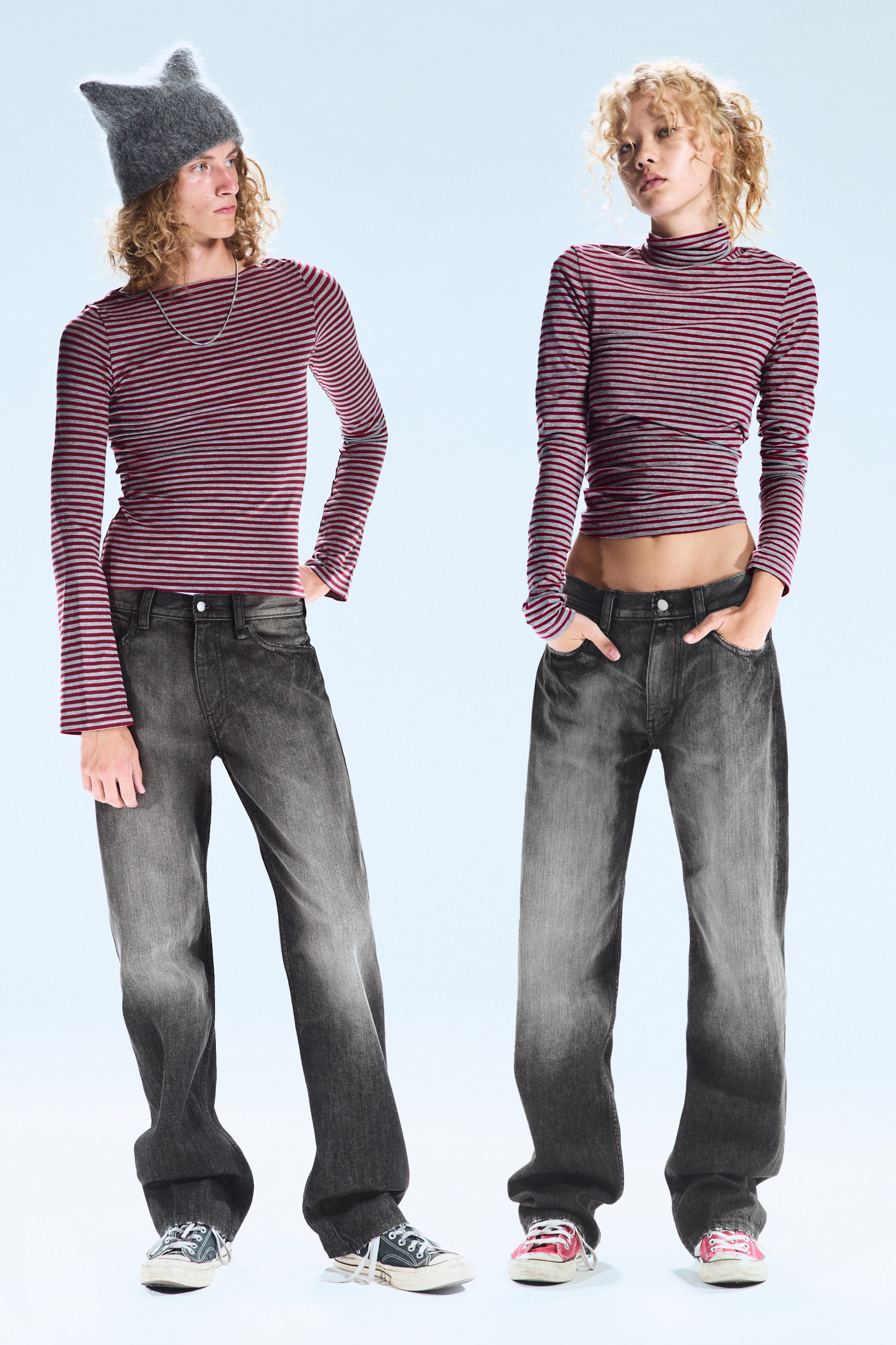 Rubby – Schwarz - Anti – Unisex-Jeans mit niedrigem Bund - 1