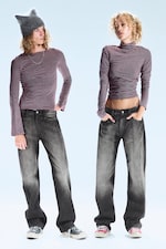 Rubby – Schwarz - Anti – Unisex-Jeans mit niedrigem Bund - 0