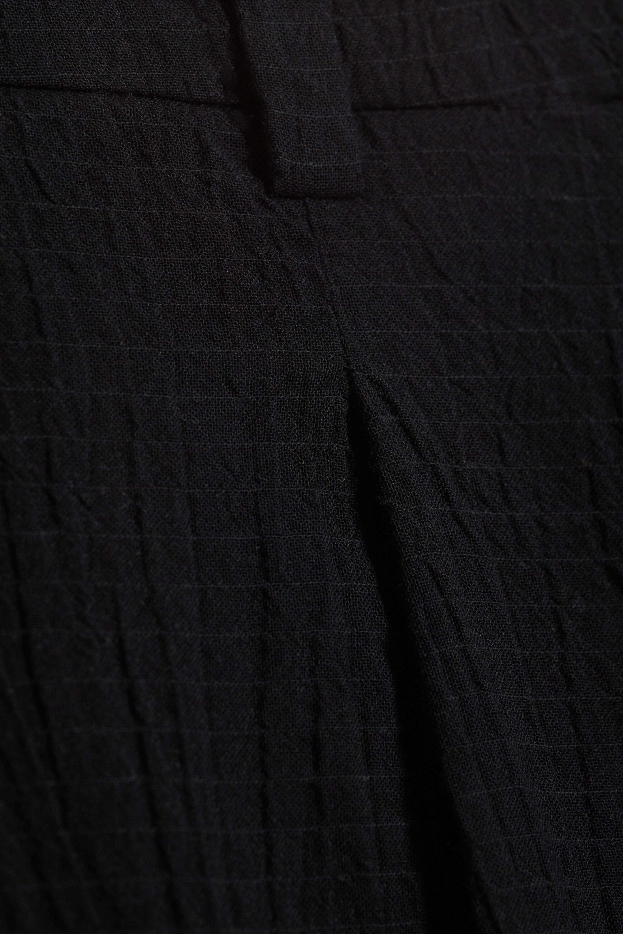 Black - Crinkled Cotton Trousers - 5