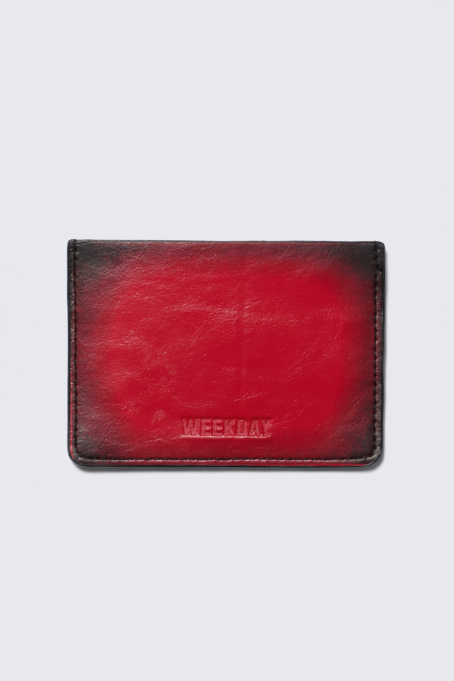 Kartenetui aus Kunstleder - Red/Cracked Black/Schwarz
