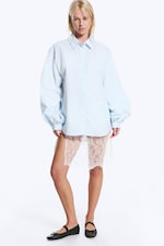 Ljusblå - Balloon Sleeve Shirt - 1