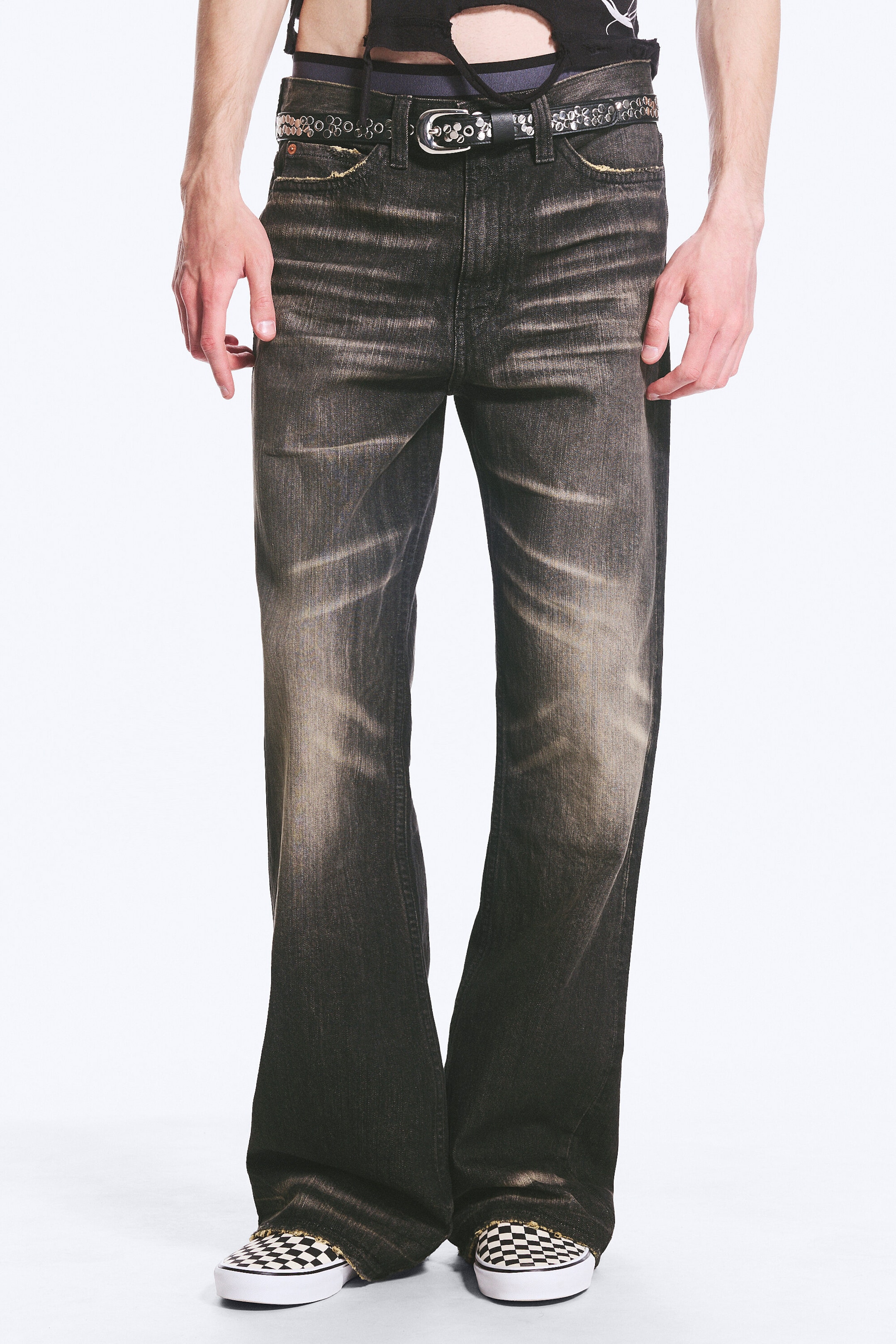Vintage Black - Dark Black - Boo Bootleg Low Rise Regular Bootcut Jeans - 2