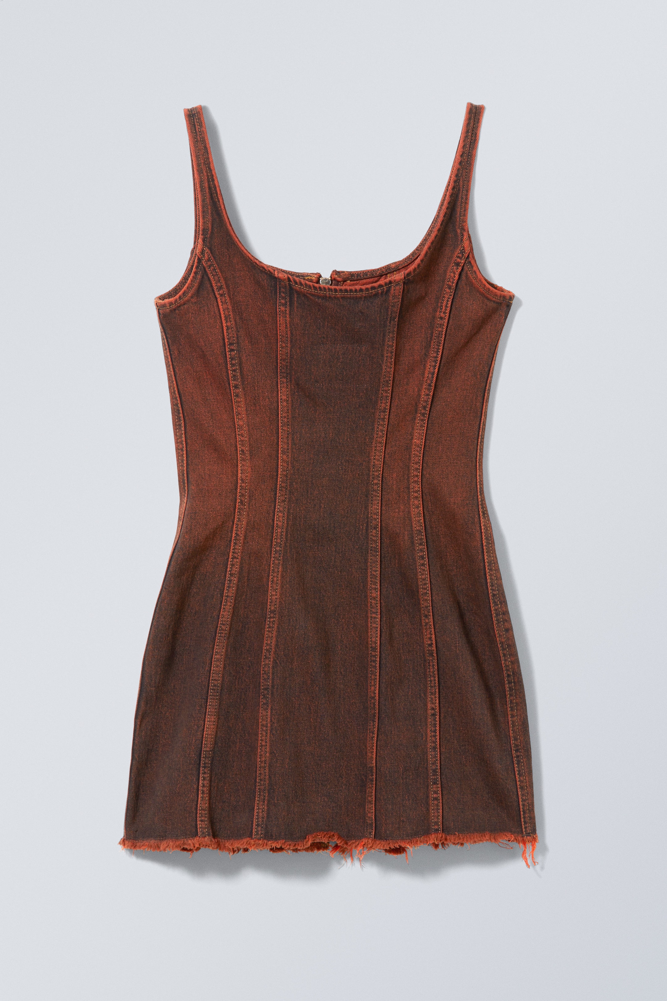 Rusty Red - Alvarado Denim Short Zip Dress - 1