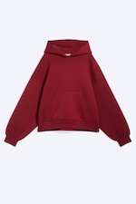 Rouge foncé - Sweat à capuche scuba oversize - 0