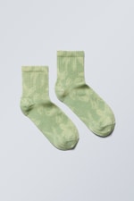 Groen indigo bloem - Korte sportsokken met print - 0