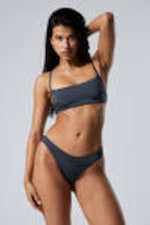 Dark Blue - Scoop Neck Bikini Top - 1
