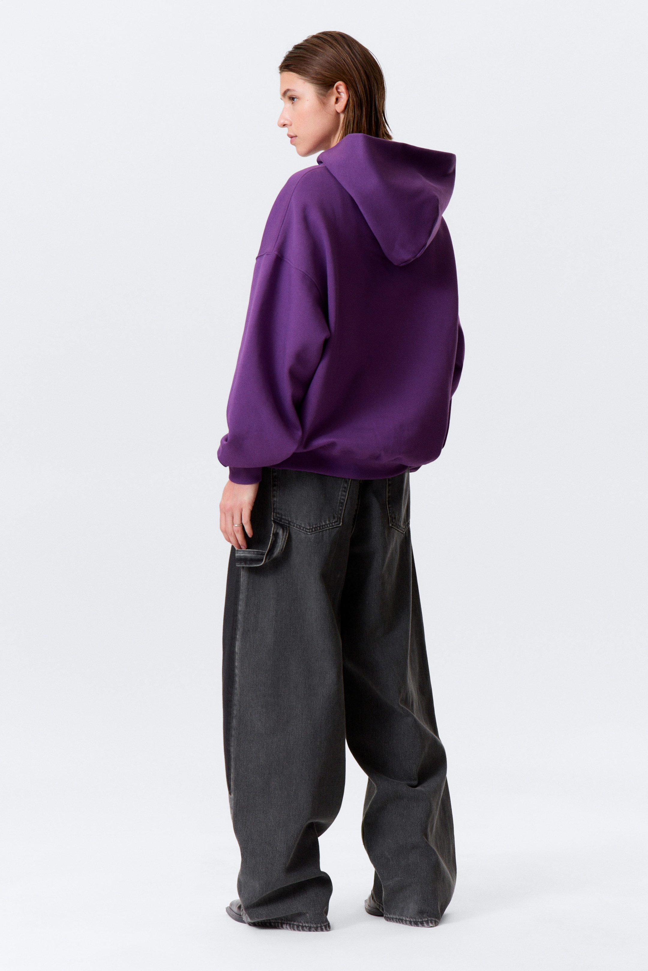 Violett - Schwerer Oversized-Hoodie - 3