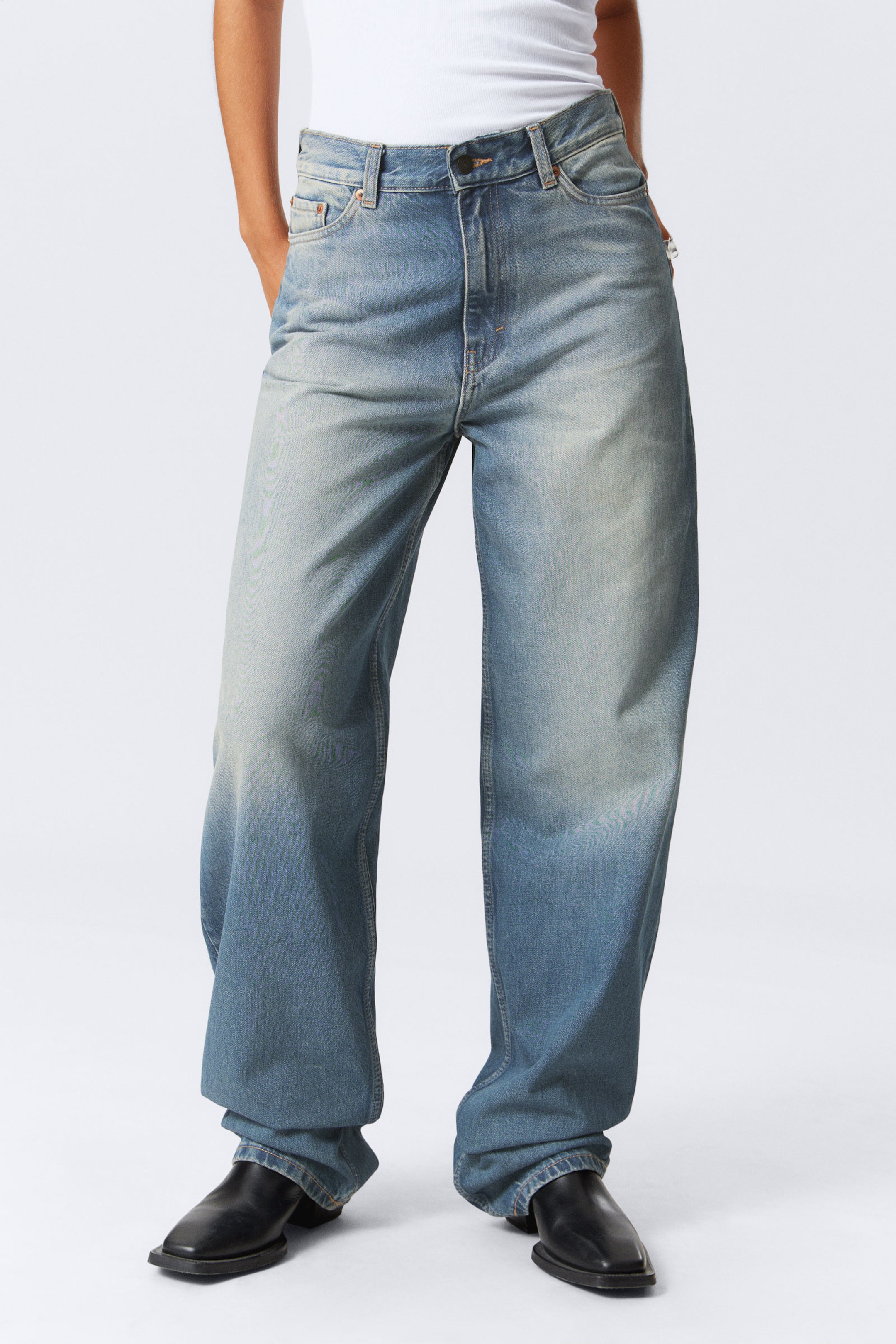 #79829D - Rail Mid Rise Loose Wide Leg Jeans - 2