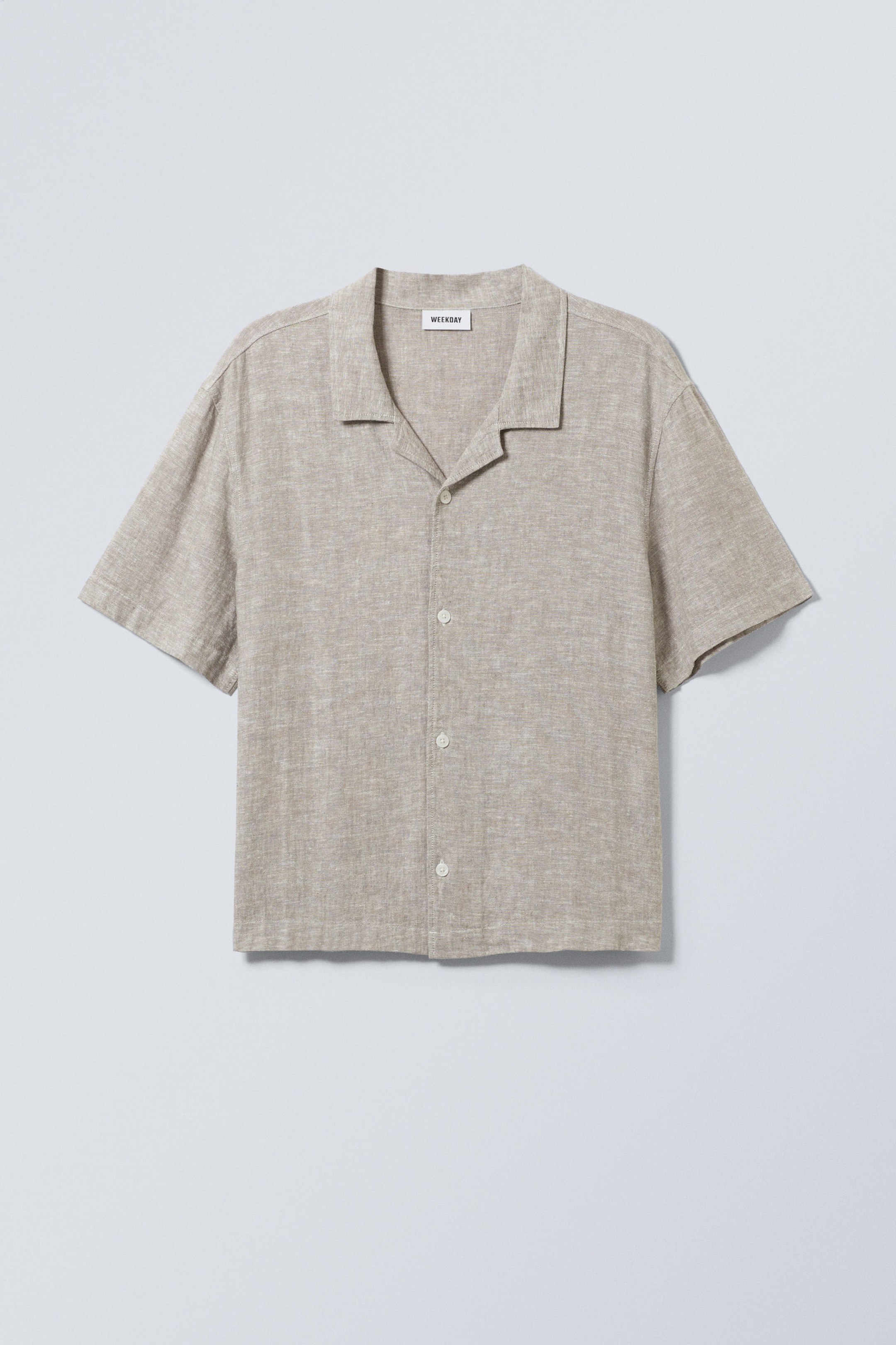 Dusty Mole - Loose Short Sleeve Linen Blend Shirt - 1