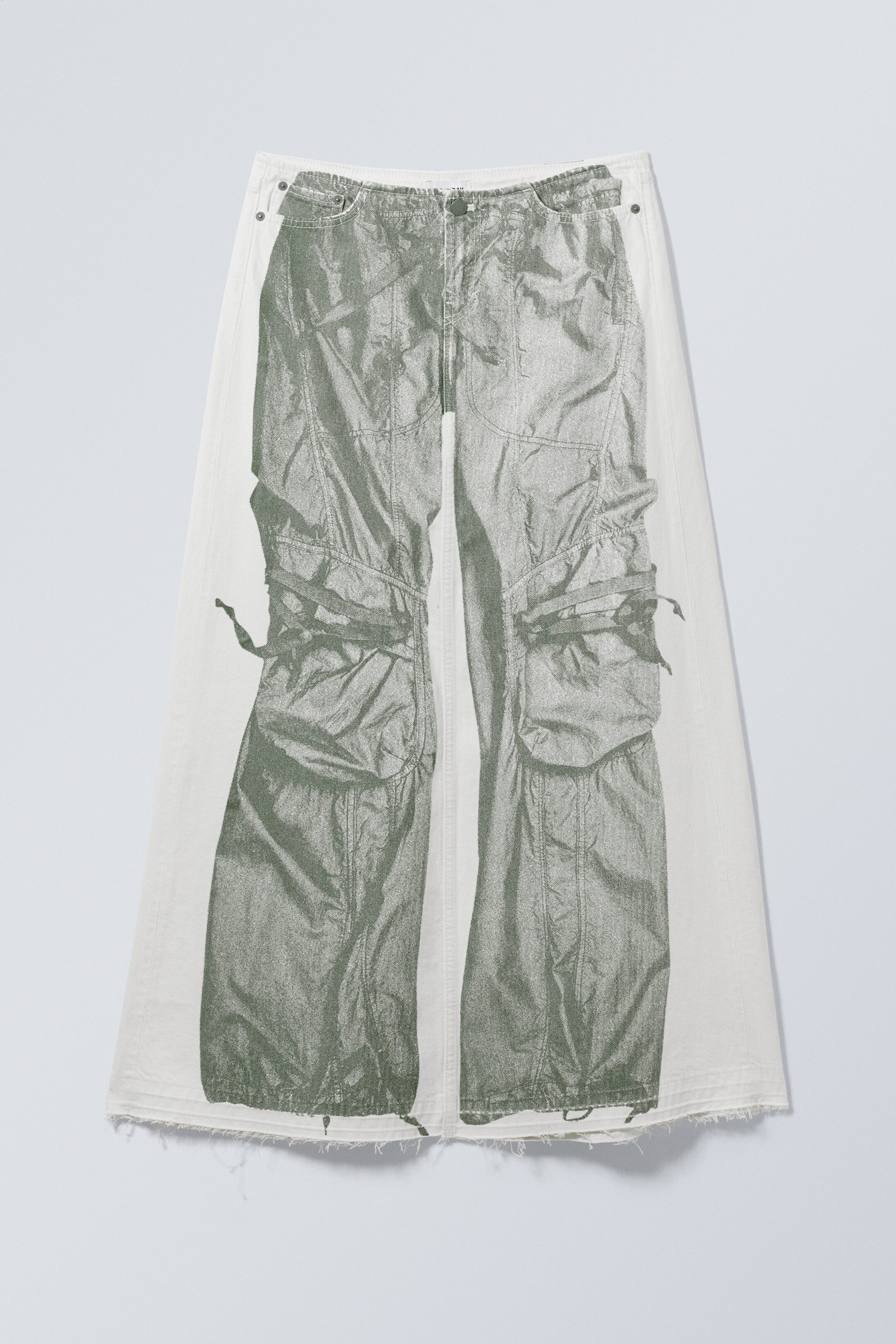 White Trompe L'oeil - Anaheim Denim Long Print Skirt - 0