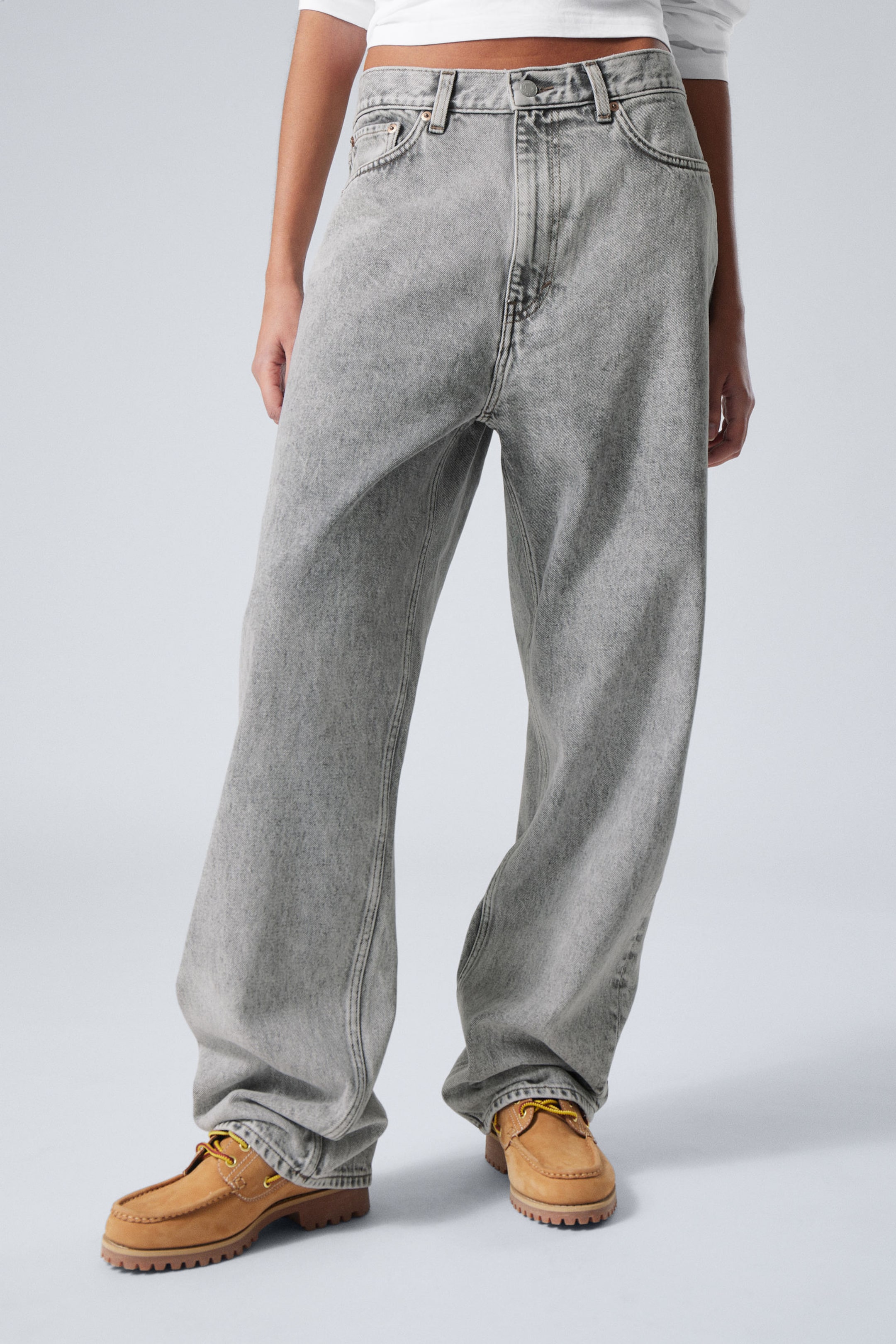 Monolith Grey - Light Grey - Galaxy Loose Straight Leg Jeans - 2