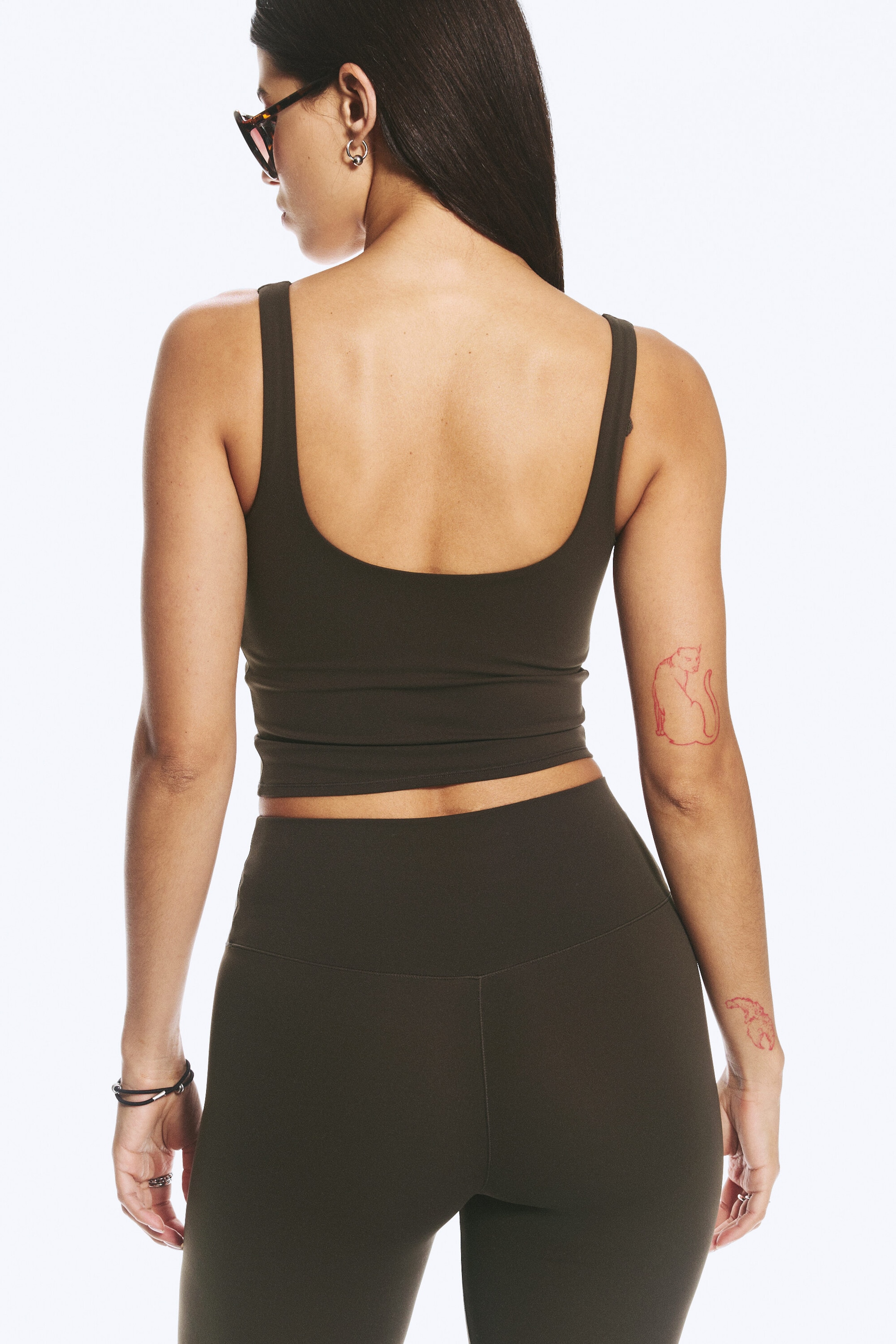 Dark Brown - Cropped Sports Top - 3