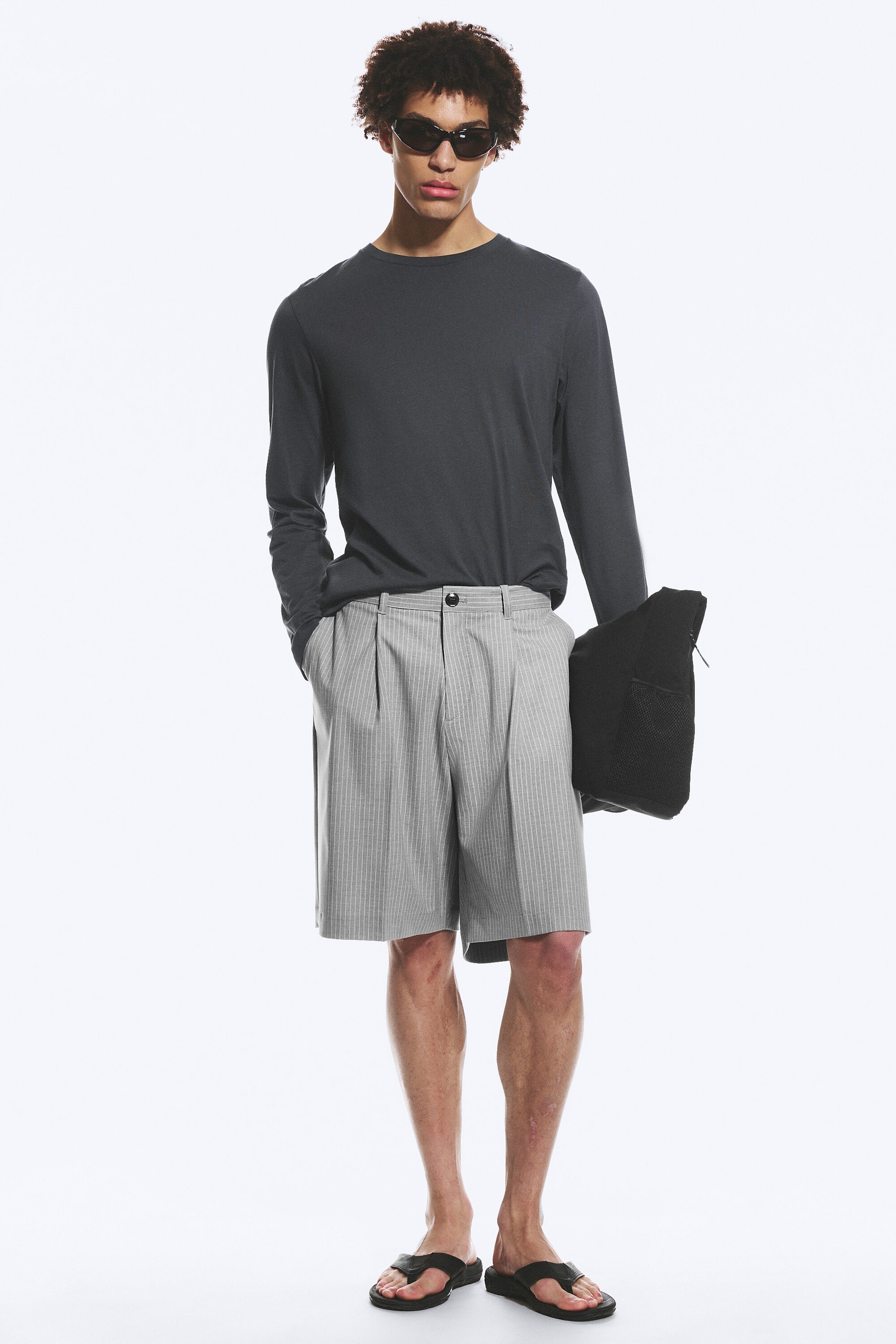 Light Dusty Grey - Uno Loose Suit Shorts - 1