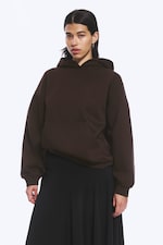 Dark Brown - Oversized Heavyweight Hoodie - 0