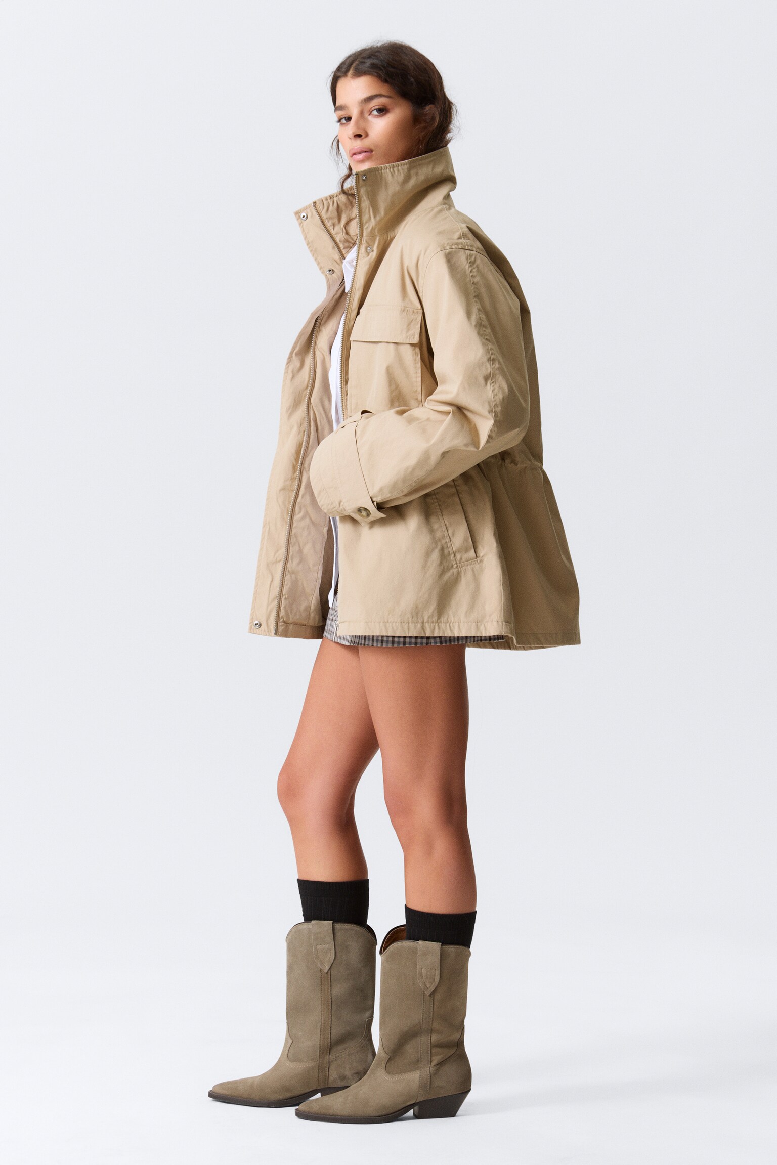 Relaxed Utility Jacket - Beige/Grey - 4