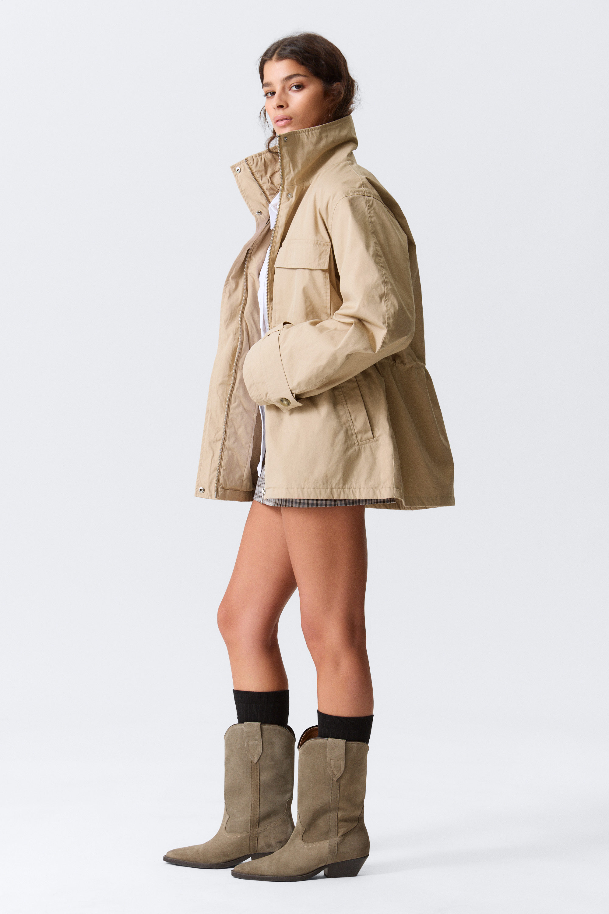 Beige - Relaxed Utility Jacket - 2