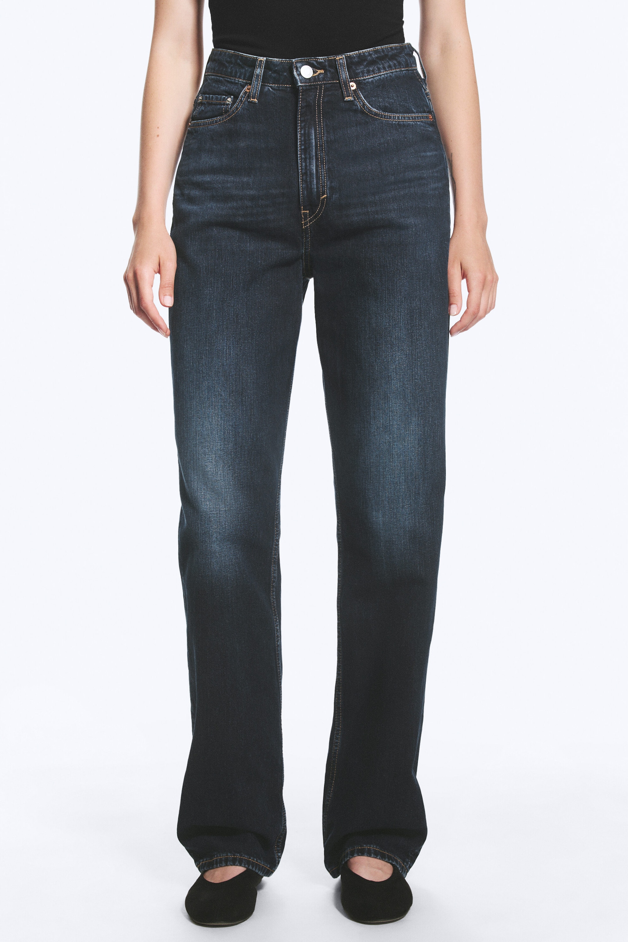 Angel Blue - Dunkelblau - Rowe Super High Waisted Regular Straight Jeans - 2