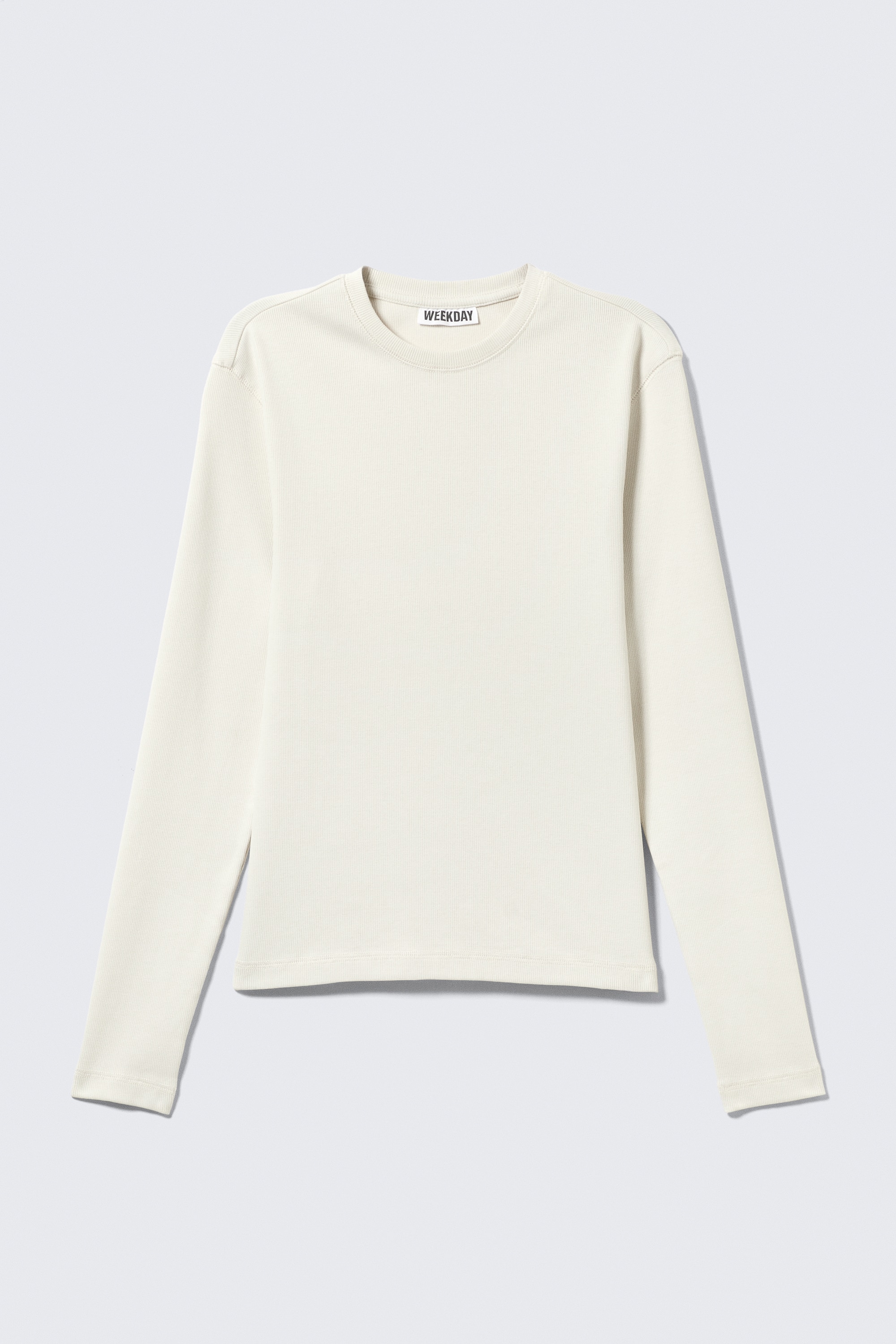 Geripptes Longsleeve-Shirt - Staubiges Weiß/Grau/Gewaschenes Blau/Gewaschenes Schwarz/Dunkelgrün