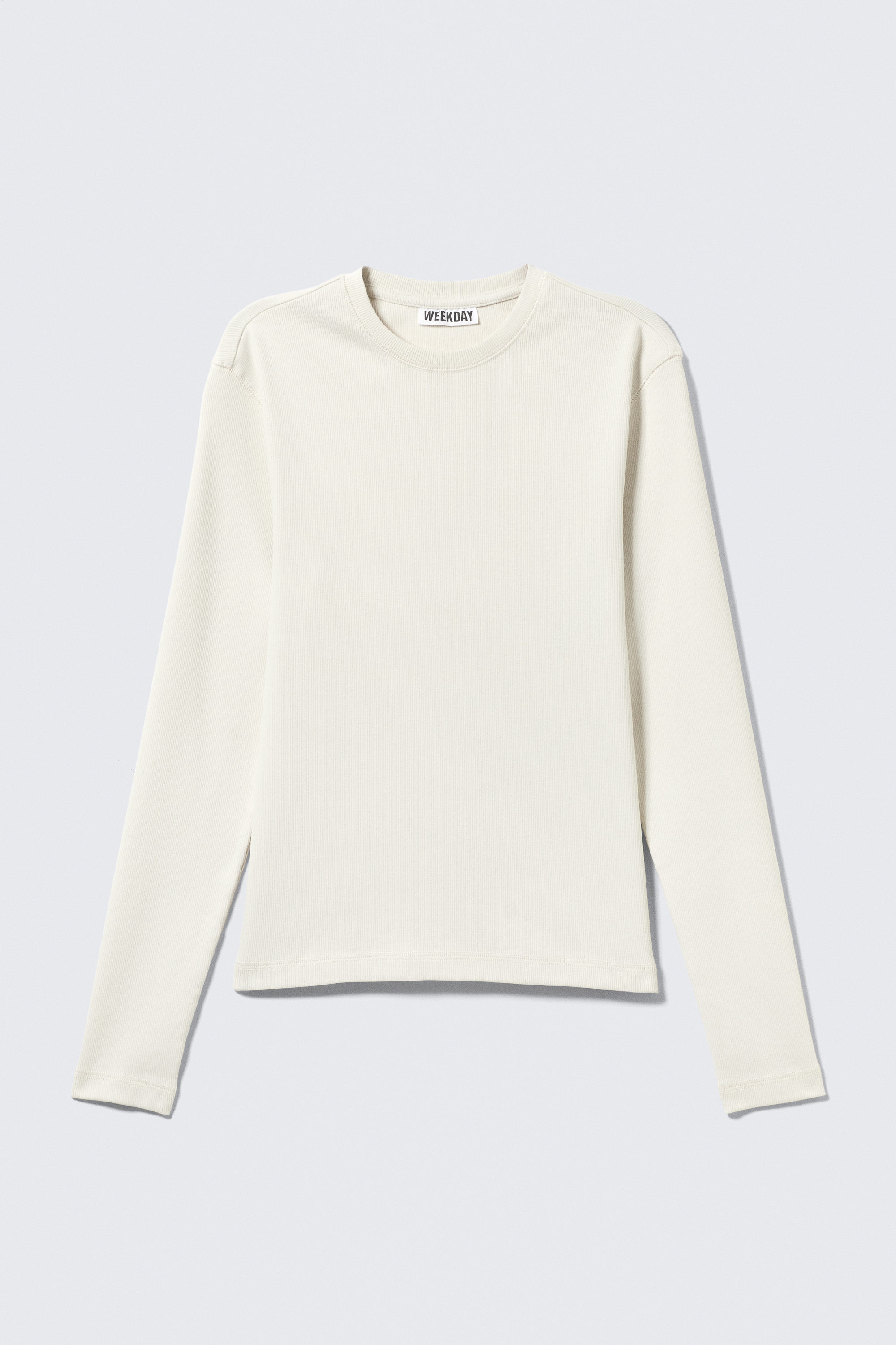 Dusty White - Ribbed Long-Sleeved T-shirt - 3