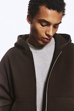 Dark Brown - Simon Scuba Zip Hoodie - 2