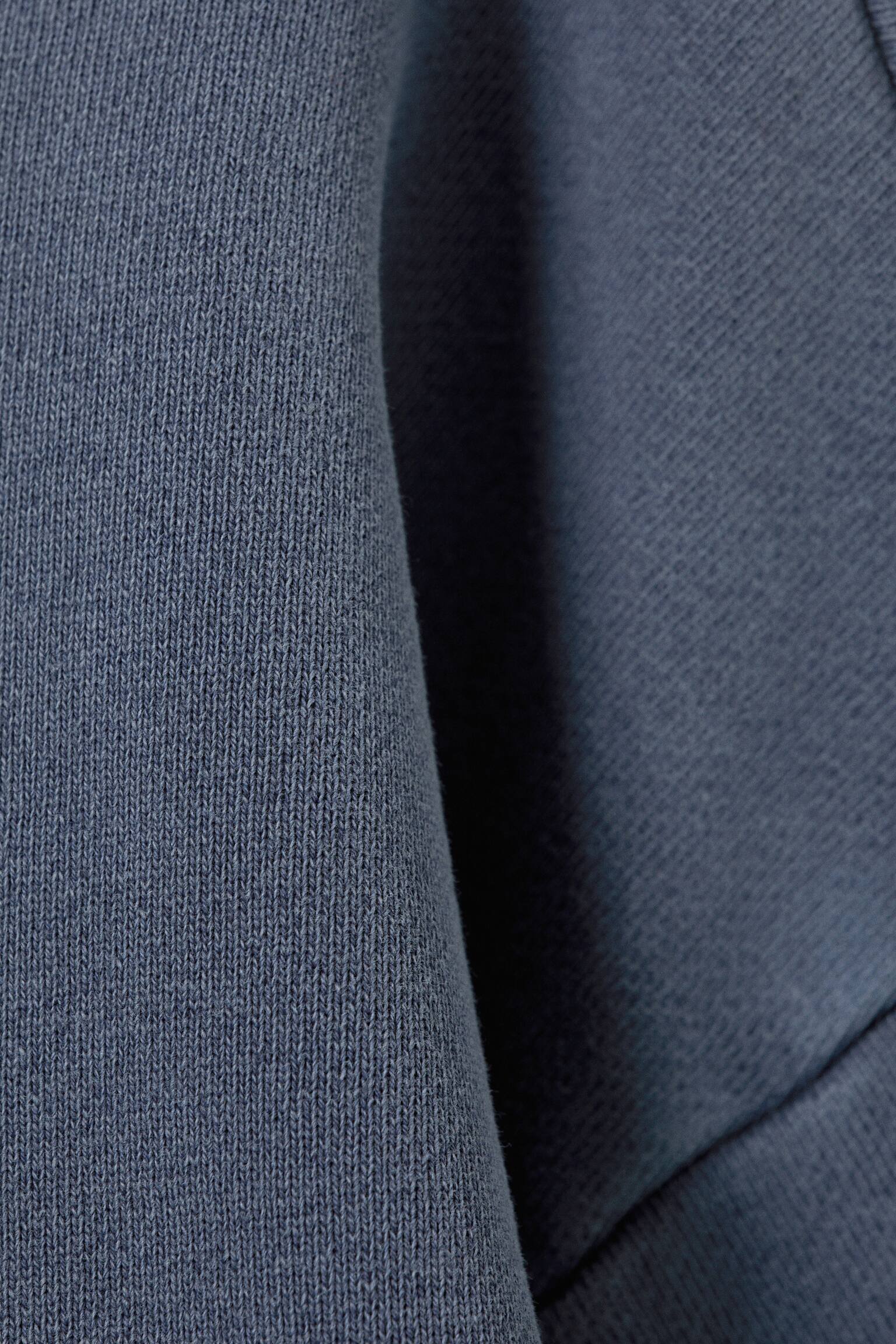 Sweat à capuche ample en coton lourd-Bleu foncé délavé - 5