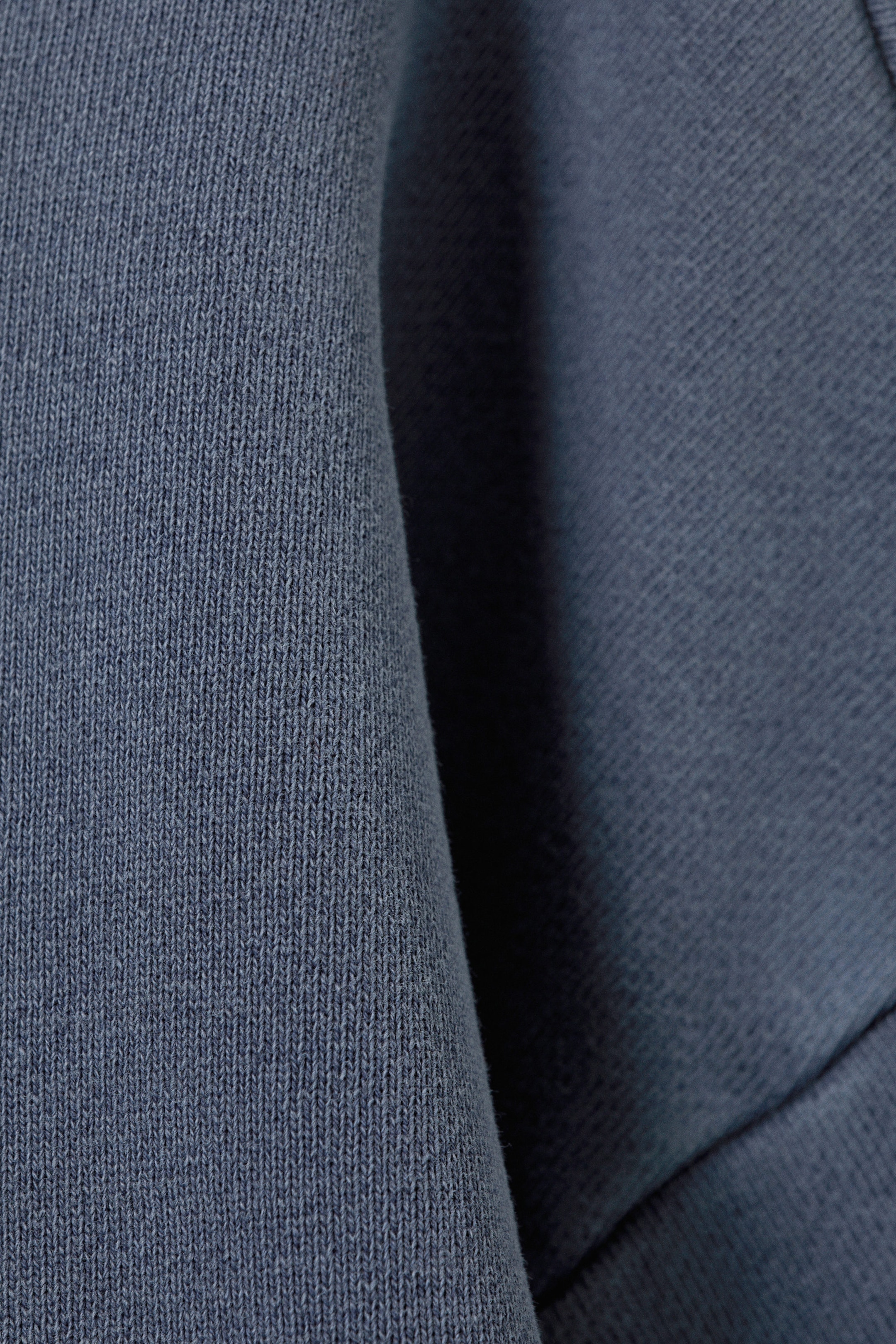 Washed Dark Blue - Loose Heavyweight Cotton Hoodie - 5