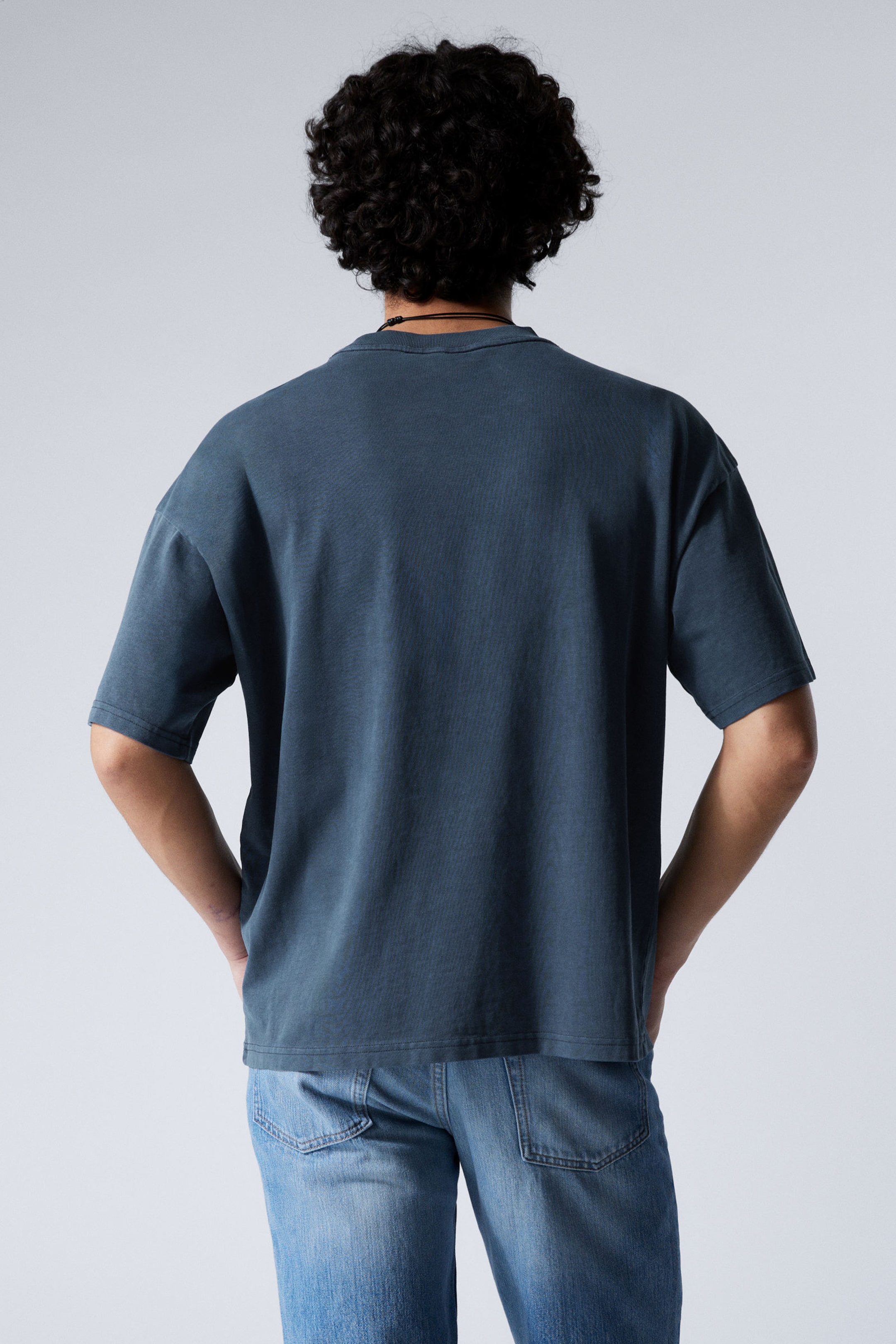 Washed Dark Blue - Great Boxy Heavyweight T-Shirt - 2