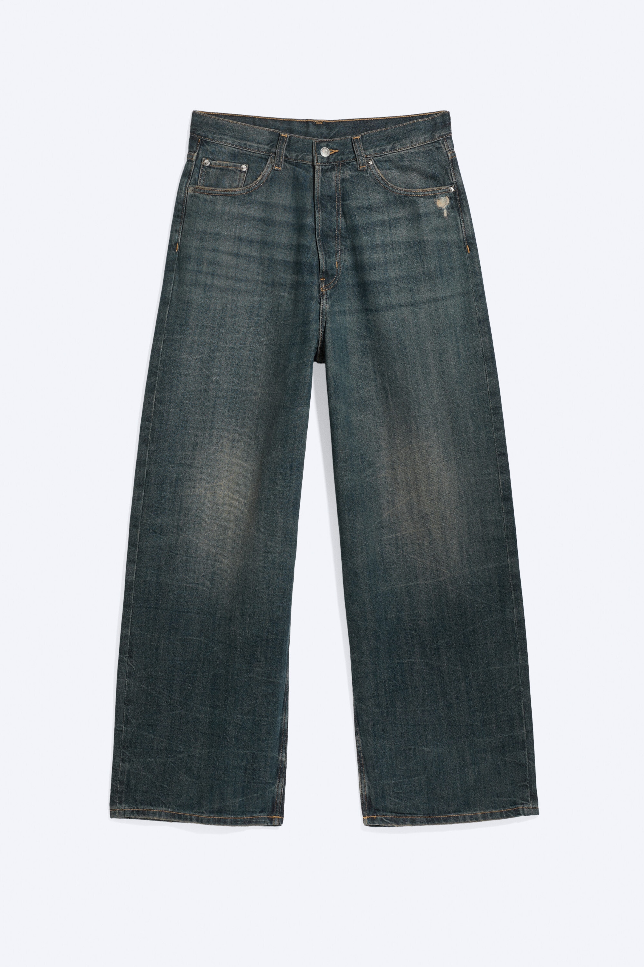Marina Blue - Dark Blue - Astro Mid Rise Loose Baggy Unisex Jeans - 6