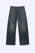 Marina Blue - Dark Blue - Astro Mid Rise Loose Baggy Unisex Jeans - 6