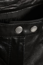 Black - Bootcut leather zip trousers - 6
