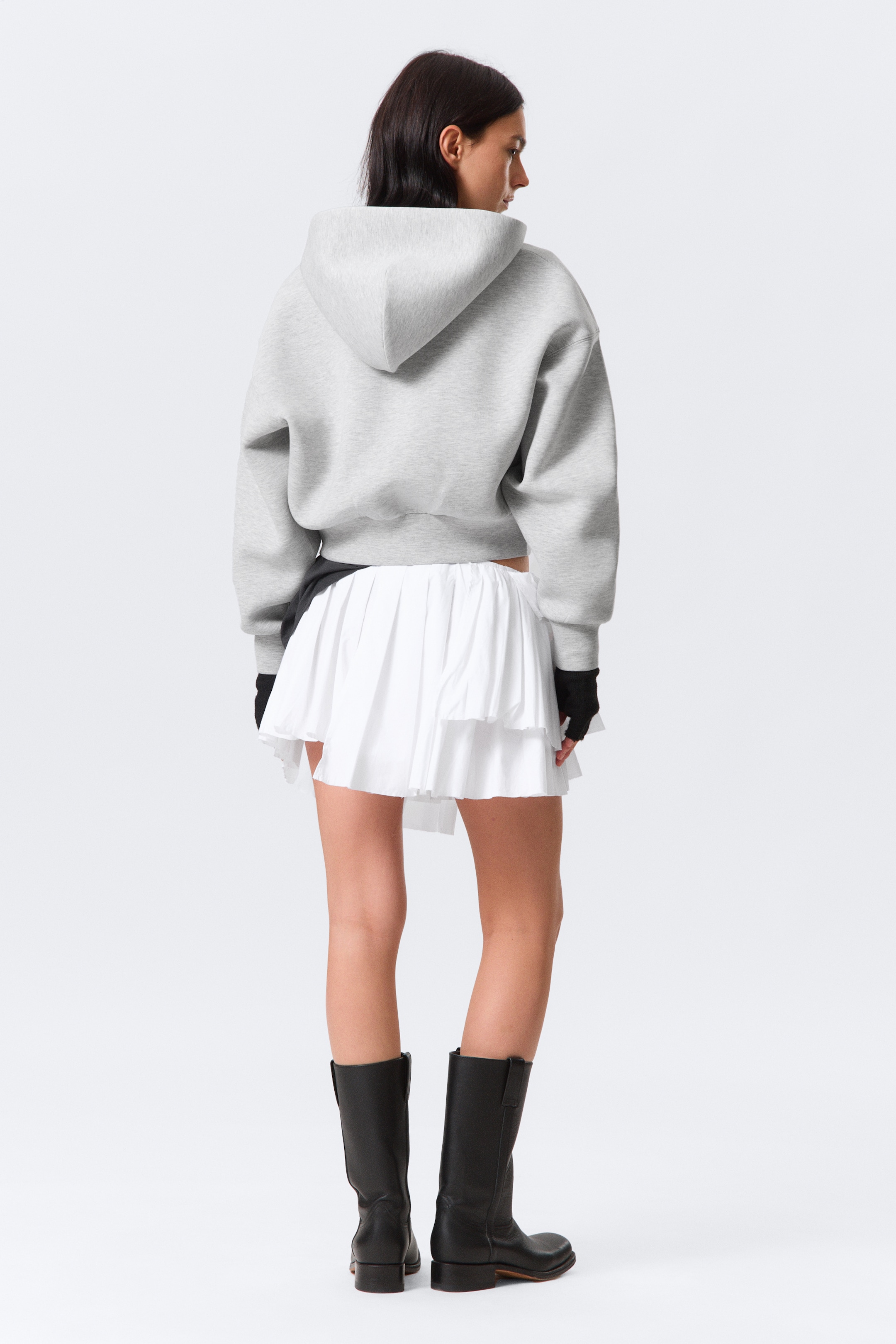 View larger image: Pleated Layered Mini Skirt - White - Ladies | H&M GB 3