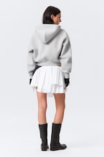 White - Pleated Layered Mini Skirt - 2