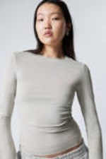 Ecru - Longsleeve aus Baumwolle - 1