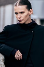 Black - Asymmetric Wool-Blend Blazer - 2