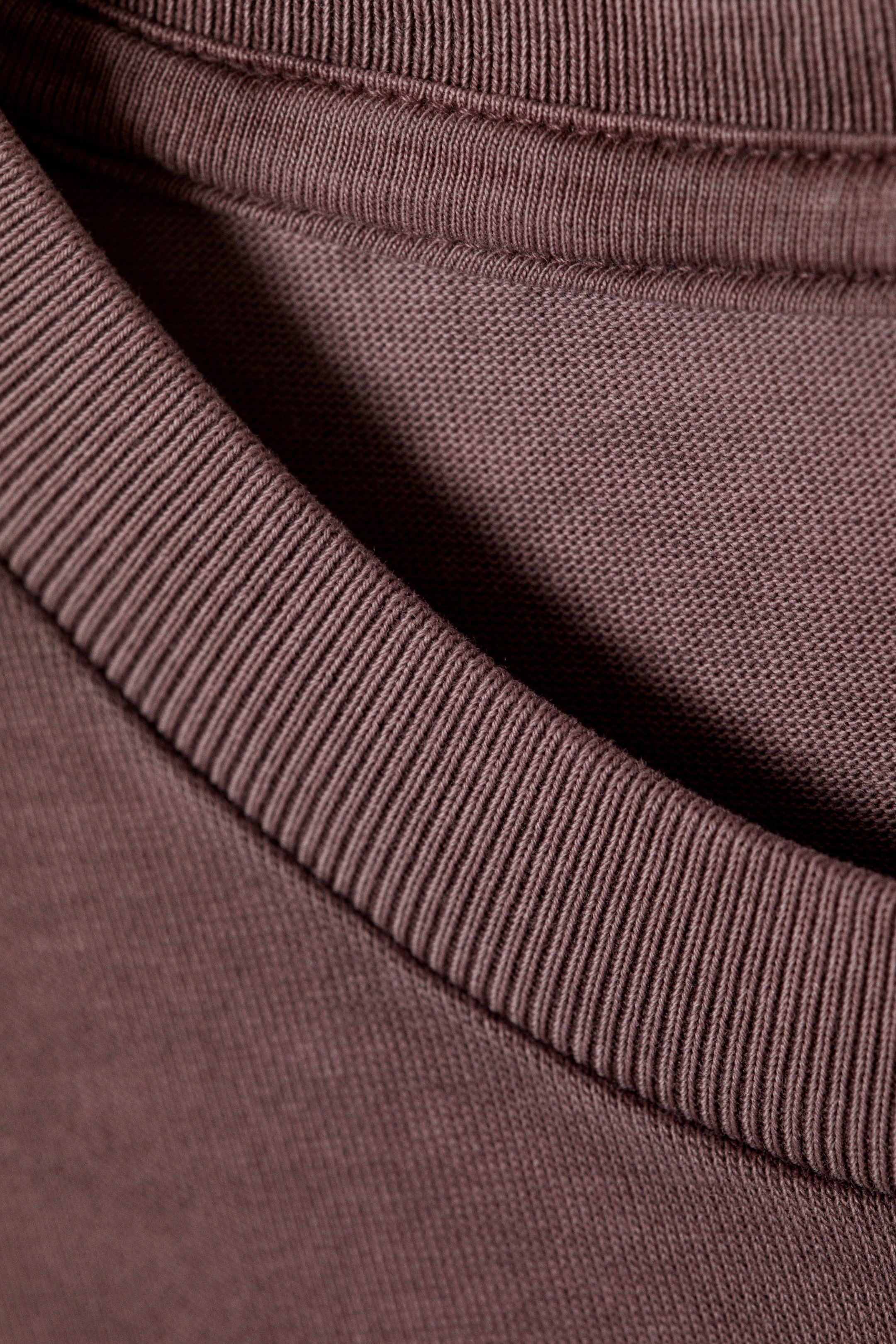 Dunkelrot - Bedrucktes kastiges T-Shirt - 4