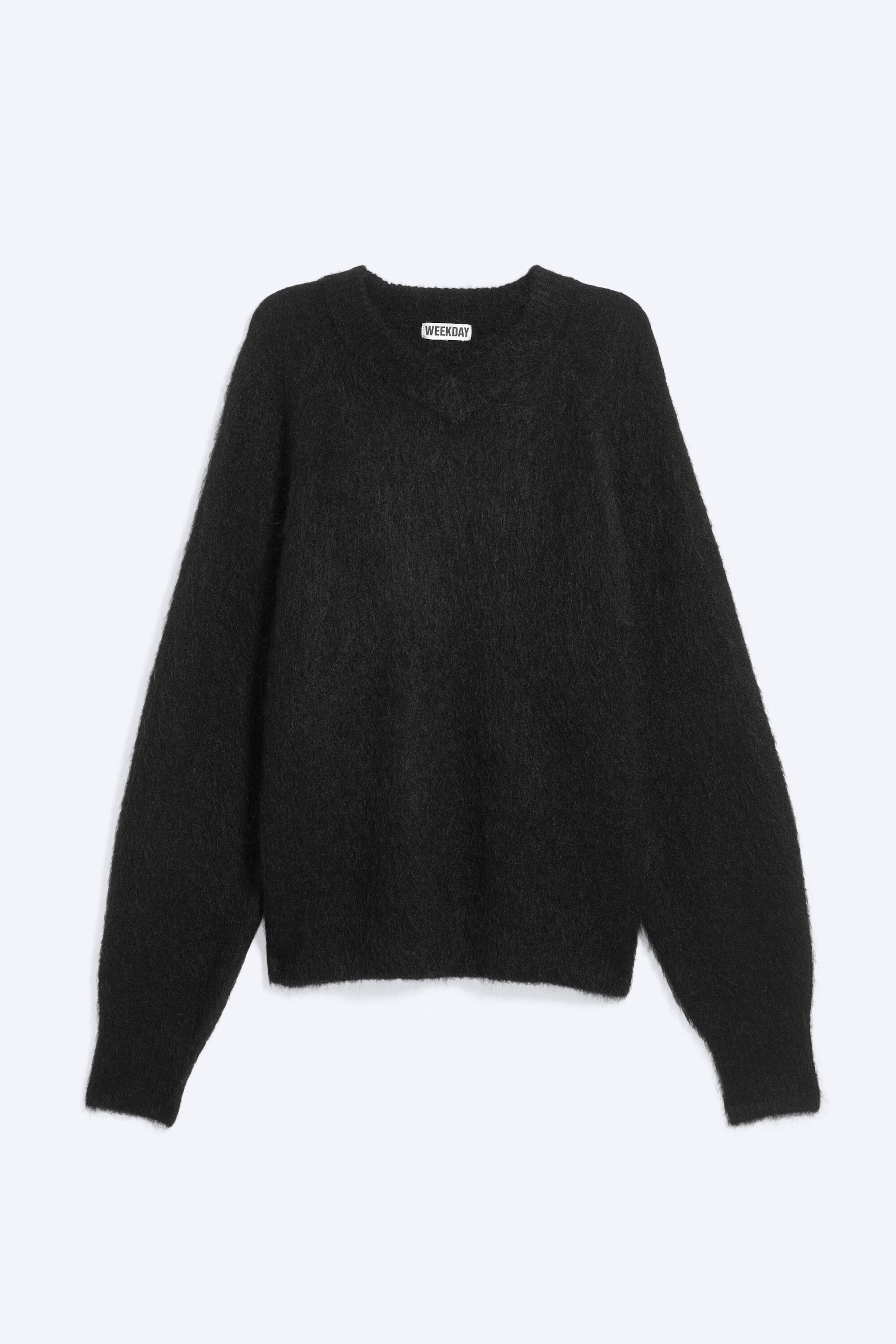 Black - Knitted V-neck Mohair-Blend Sweater - 4