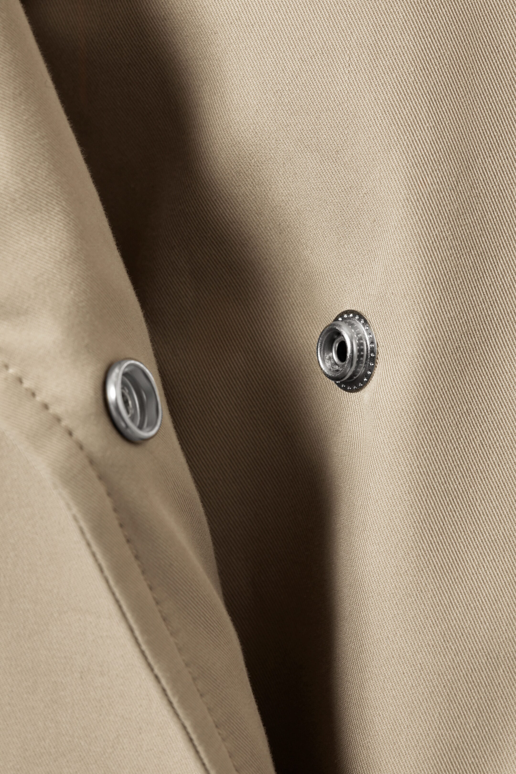 Beige - Oversized Double-Breasted Trench Coat - 4