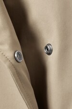 Beige - Oversized Double-Breasted Trench Coat - 4