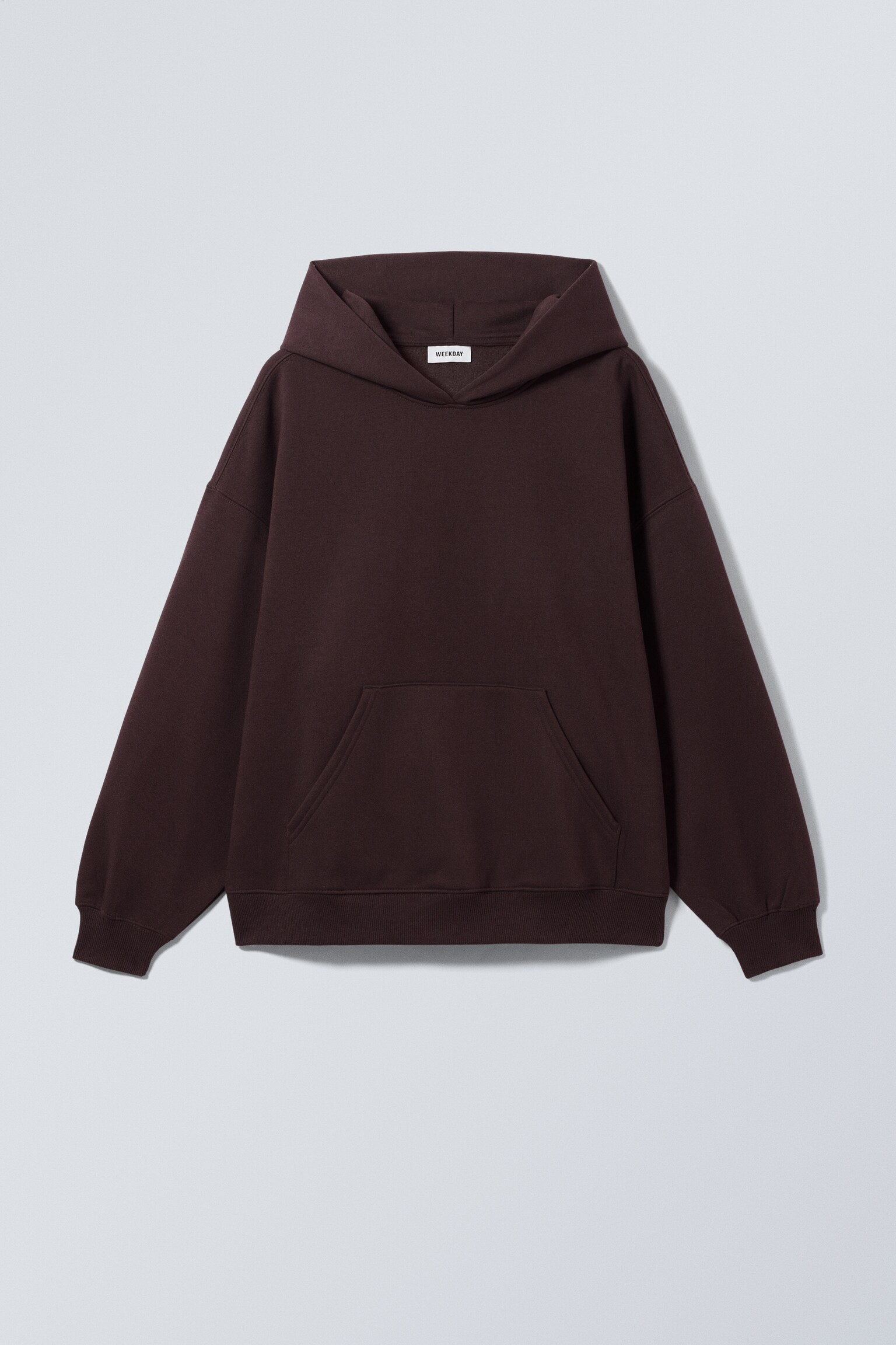 Oversized Heavyweight Hoodie - Burgundy/Dark Blue/Black/Light Grey Melange/Roșu spălat/Maro închis