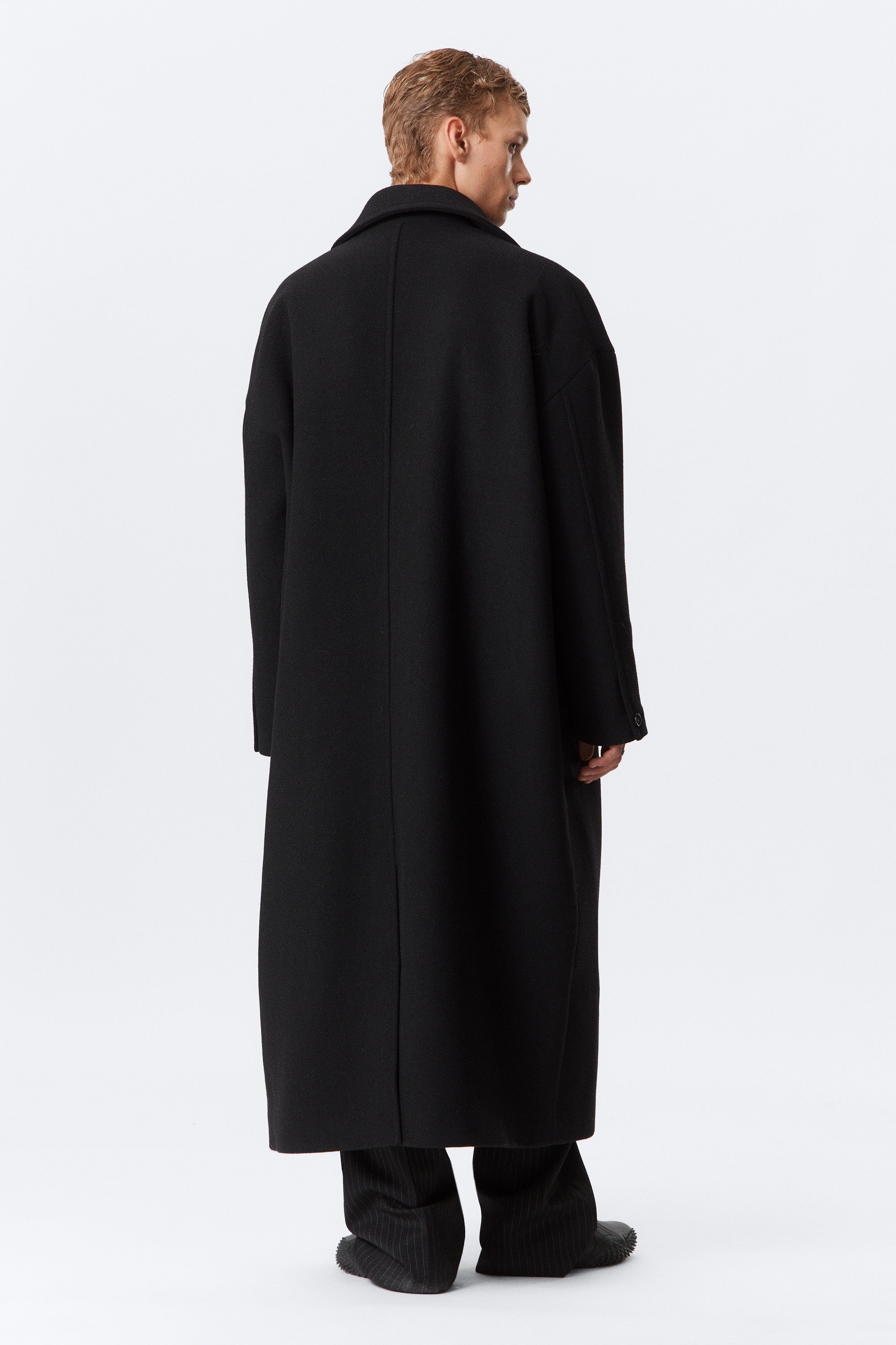 long oversized wool-blend coat - Black | Weekday WW
