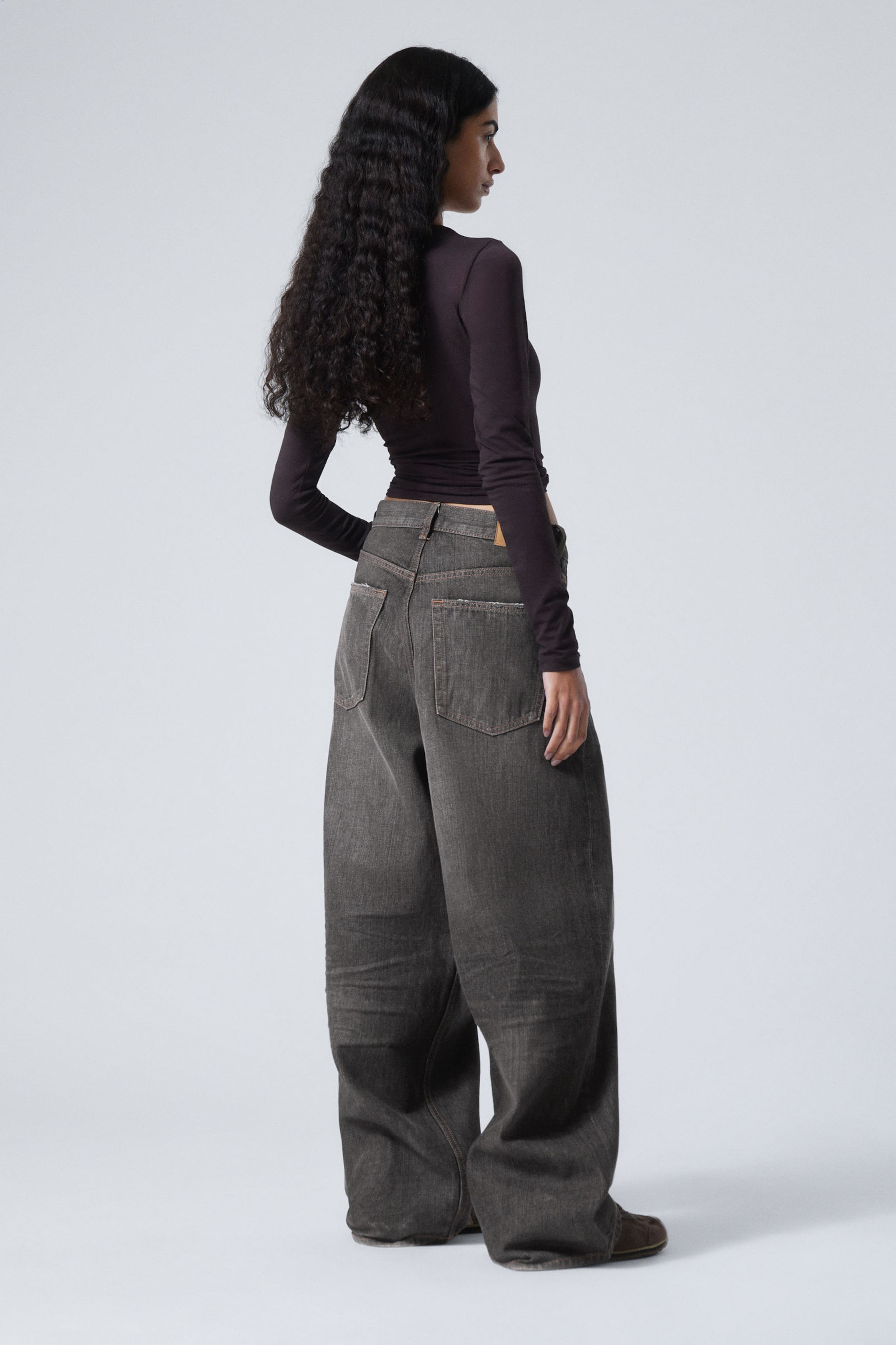 Ash Black - Black - Astro Loose Baggy Leg Jeans - 8