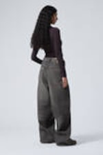 Ash Black - Black - Astro Loose Baggy Leg Jeans - 8