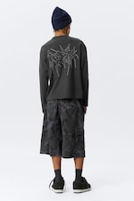 Dark Grey - Tristar - Great Boxy Graphic Long Sleeve T-shirt - 3