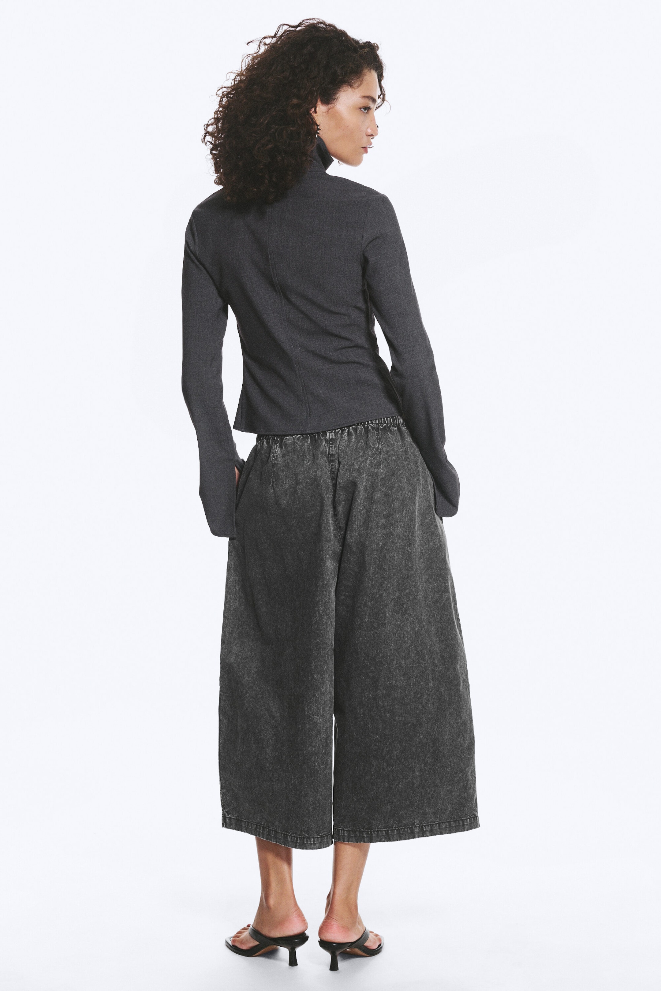 Mørk gråmelert - Long-sleeved buttoned shirt - 4