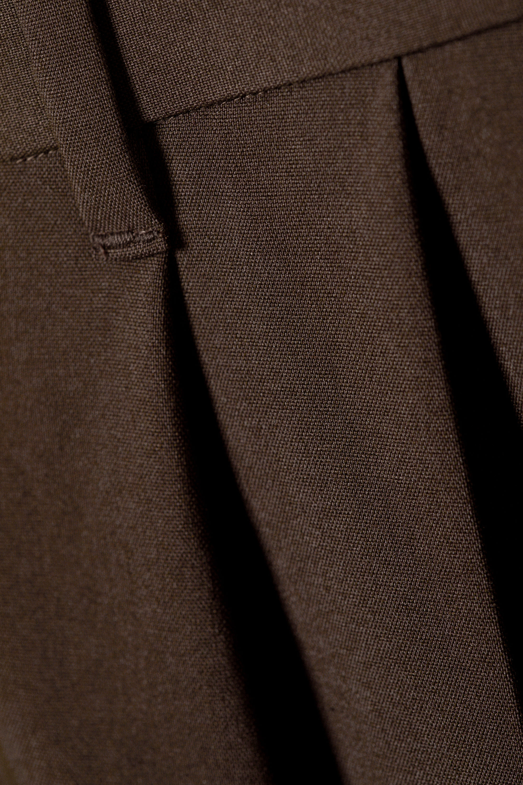 Dark Brown - Nate Loose Fit Pleated Suit Trousers - 3