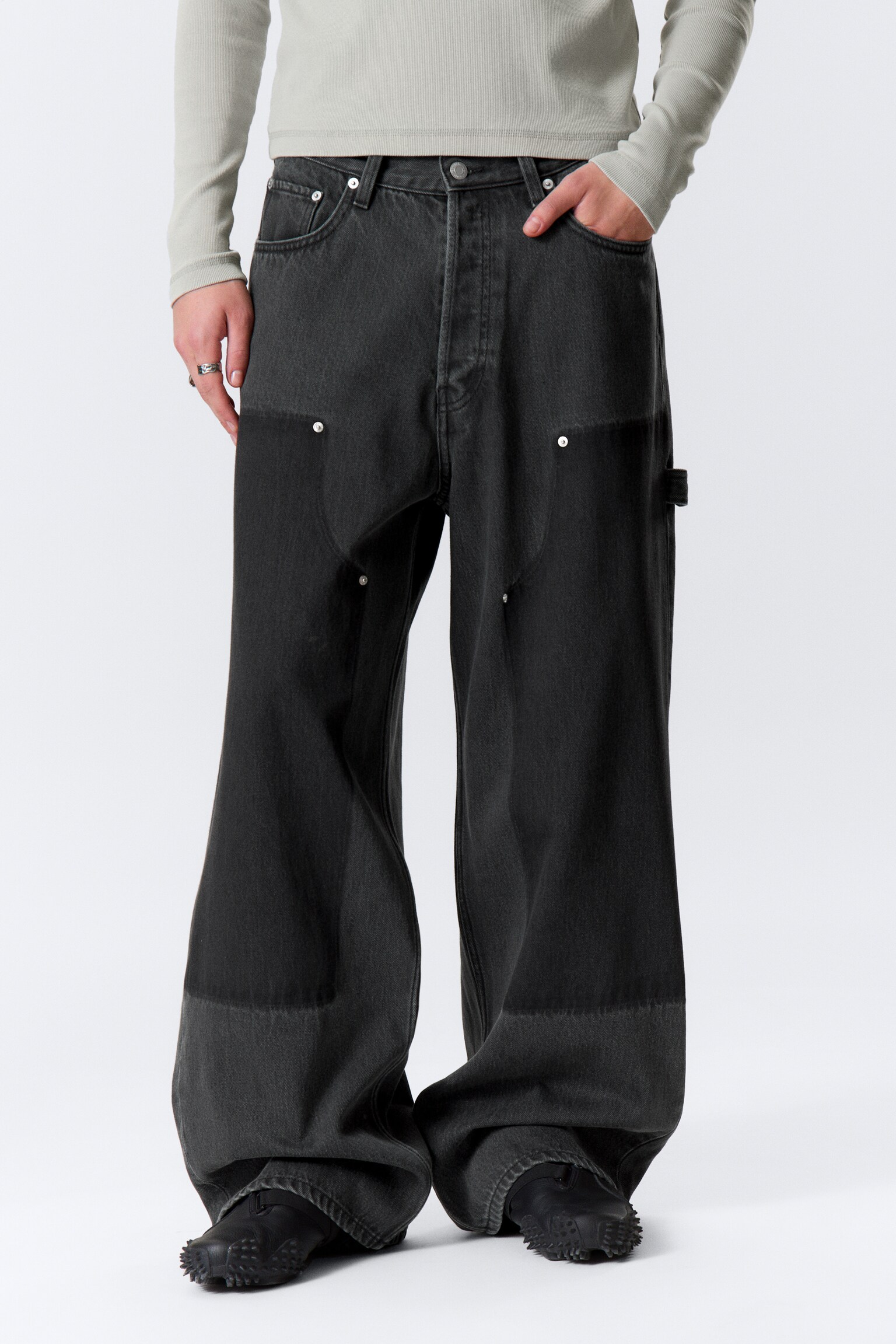 Astro Loose Baggy Leg Carpenter Jeans - Eulogy Black - Schwarz - 9