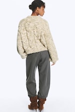 Mélange jaune poussiéreux - Pull en maille torsadée épaisse - 2